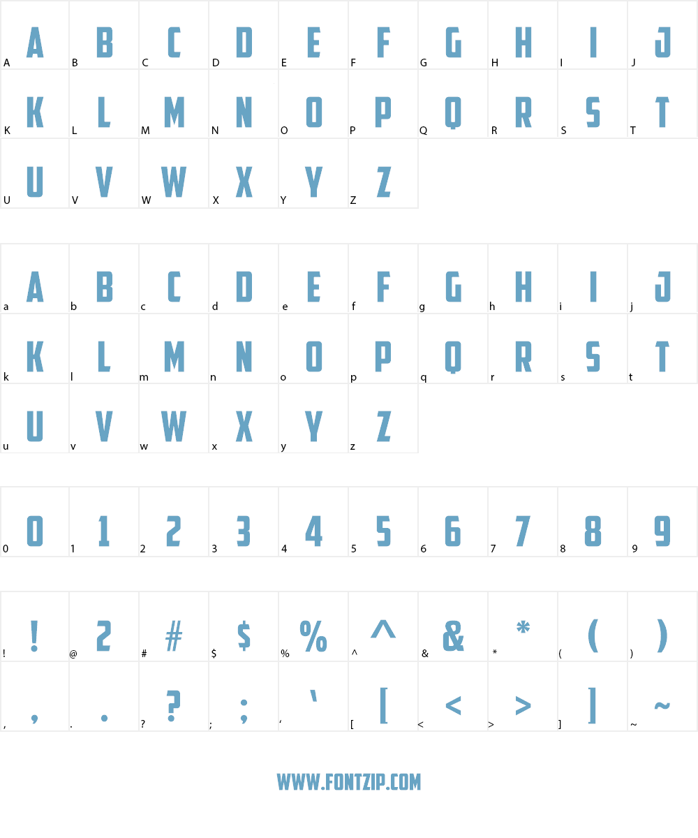 American Captain Font Character